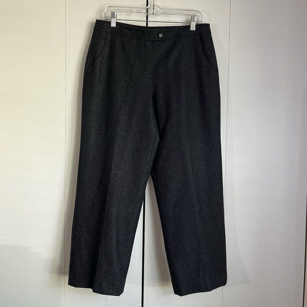 Harvé Benard by Benard Holtzman Women's Charcoal Gray Wool Blend Cropped Size 12